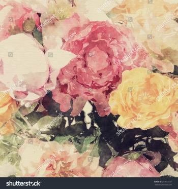 Art Grunge Floral Warm Sepia Vintage Stock Illustration 253843237 ...
