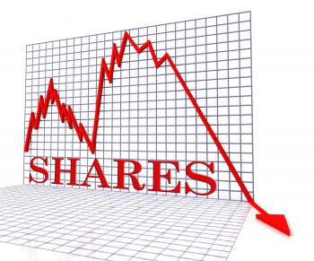 Shares Graph Negative Represents Exchange Funds 3d Rendering