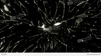 4K Smashed And Shattered Glass With Slow Motion. A Stock Animation ...