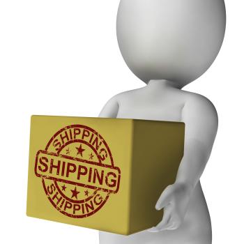 Shipping Box Means International Transport Of Goods And Products