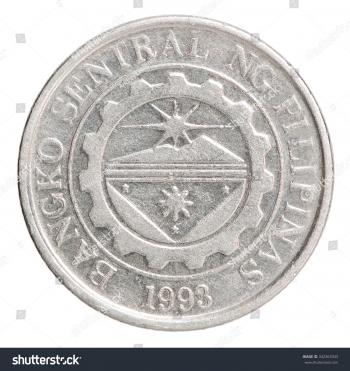 Philippine Peso 1 Silver Coin Closeup Stock Photo 342367043 ...