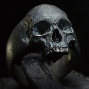 Small Half Jaw • .925 Sterling Silver • Skull Ring •