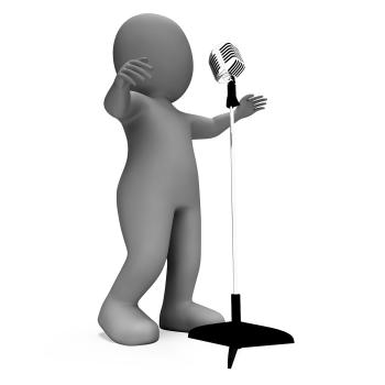 Singer Shows Music Or Karaoke Microphone Concert