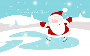 Ice Skating Santa - WallDevil