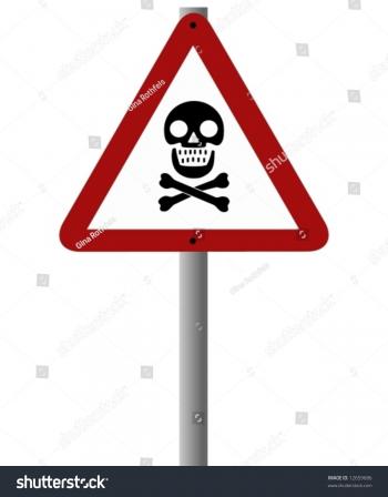 Vector Road Sign Skull Crossbones Warning Stock Vector HD (Royalty ...