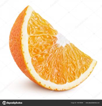 Slice of orange citrus fruit isolated on white — Stock Photo ...