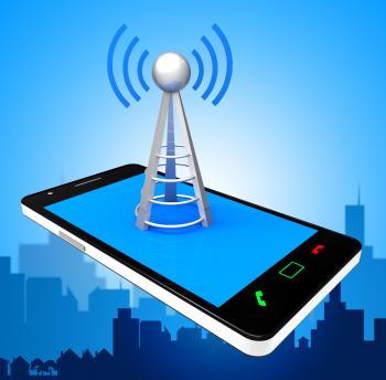 Smartphone Wifi Indicates World Wide Web And Antenna