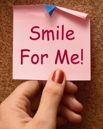 Smile For Me Note Means Be Happy Cheerful