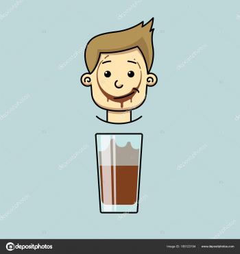 smiling boy with trace of cocoa on his lips — Stock Vector ...