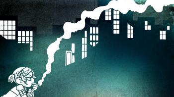 smoke, window, Scott Pilgrim, artwork :: Wallpapers