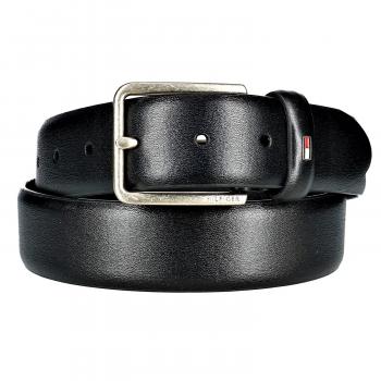 Tommy Hilfiger Men's 35mm Smooth Feather Edge Leather Belt 38 Black ...