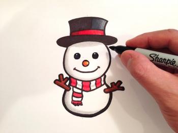 How to Draw a Cute Snowman - YouTube