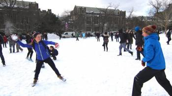 MASSIVE SNOWBALL FIGHT UNIVERSITY OF TORONTO - YouTube
