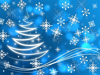 Snowflakes Background Shows Zigzag Winter And Freezing