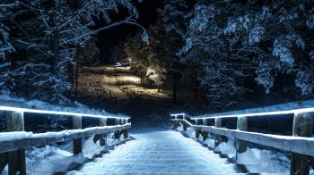 Snowy Stairs In The Winter Park Wallpaper | Wallpaper Studio 10 ...