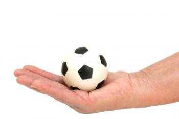 soccer ball in hand