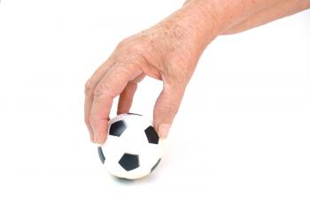 soccer ball in hand