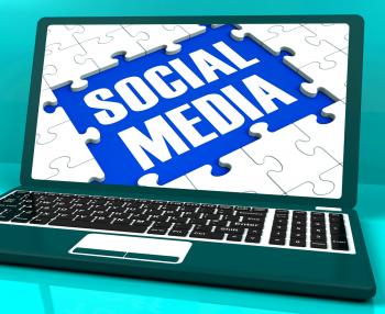 Social Media On Laptop Showing Online Communities
