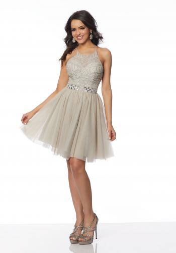 Boho Style, Soft Tulle Party Dress with Beaded Bodice | Style 33060 ...