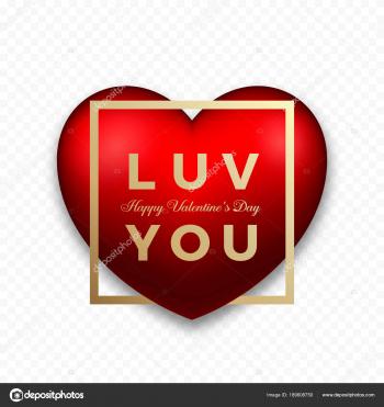 Love You Red Premium Vector Heart on Transparent Background with ...