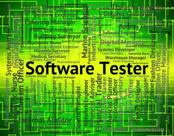 Software Tester Represents Scrutinizer Tests And Occupation