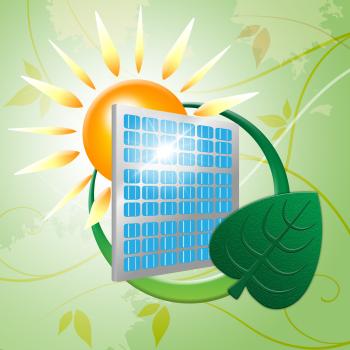 Solar Panel Represents Earth Friendly And Eco