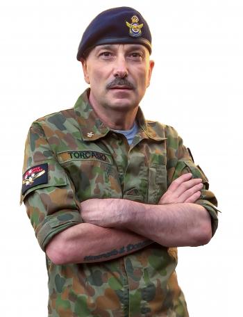 Soldier : Wearing Disruptive Pattern Camouflage Uniform and Beret Royal Australian Air Force 