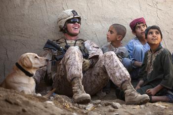 Soldier with Kids
