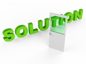 Solution Door Represents Resolution Doorframe And Achievement