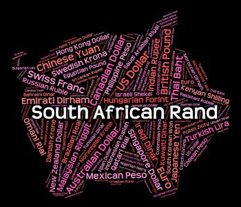 South African Rand Represents Worldwide Trading And Banknotes