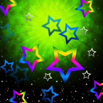 Space Stars Backround Shows Light Explosion In Sky