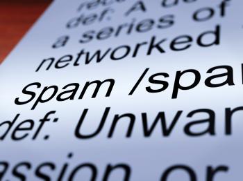 Spam Definition Closeup Showing Unwanted Email