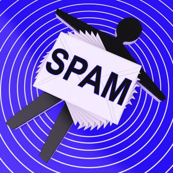 Spam Target Shows Unwanted Electronic Mail Inbox