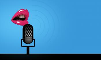 Speaking - Mouth and Microphone - With Copyspace