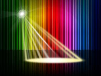 Spectrum Spotlight Represents Colorful Background And Entertainment