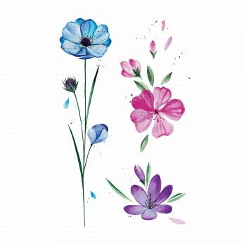 Temporary tattoo worldwide - Spring flowers color