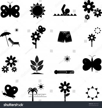 Spring Spring Break Symbols Set Stock Vector (2018) 48625423 ...
