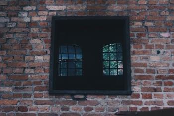 Square Black Window on Concrete Wall