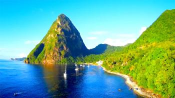 MARINER" Drone footage of 'Sophisticated Lady' at the Famous Pitons ...