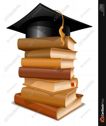 Big stack of books with graduation cap vectors - Search Clip Art ...