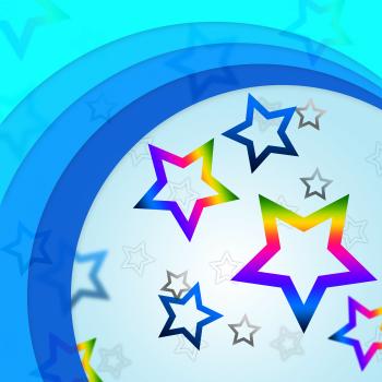 Star Curves Background Shows Curvy Lines And Rainbow Stars
