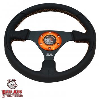 BAU Black Leather Steering Wheel