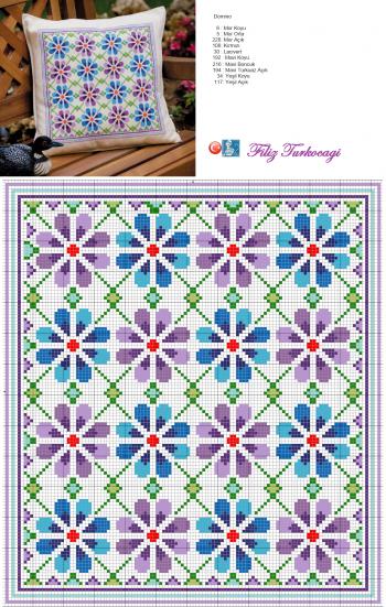 Bahçeye bir de yastık gerekebilir... Designed and stitched by Filiz ...