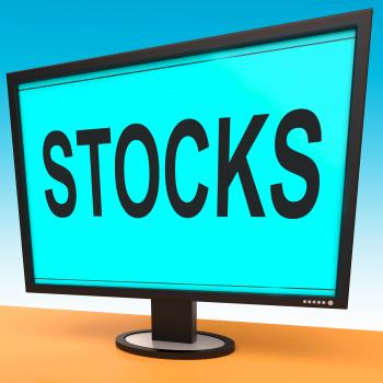 Stocks Screen Shows Shares And Stock Market