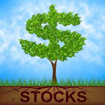Stocks Tree Indicates Return On Investment And Banking