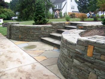 Reatining walls and stone steps in Rochester NY. Twin Oaks of ...