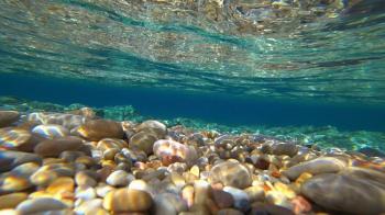 Underwater ocean scene view with colored stones Stock Video Footage ...