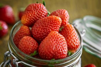 Strawberry in Glass Fido Jar