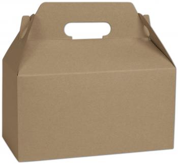 Kraft Varnish Striped Gable Boxes, 9 1/2 x 5 x 5" | Bags & Bows