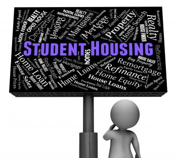 Student Housing Indicates Properties Sign And Homes